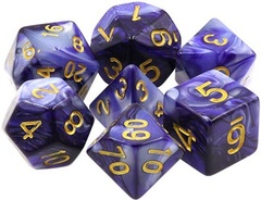 Poly 7 Dice Set: Sorcerous Storm (D.Purple/White Fusion)