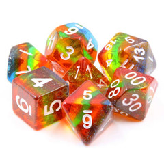 Poly 7 Dice Set: Unicorn Trail (Rainbow Glitter)