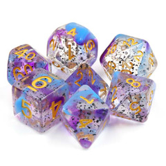 Poly 7 Dice Set: Vitriol (Purple/Blue W/Black Swirl)