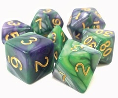 Poly 7 Dice Set: Void Contract (Green/Purple)