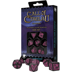 Call of Cthulhu: Black & Magenta 7-Die Set