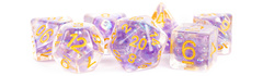 7-Die Set 16mm Resin Pearl: Purple with Gold Numbers