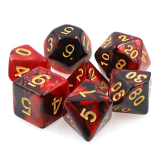 Poly 7 Dice Set: Corruption (Black/Red Fusioh Fusion)