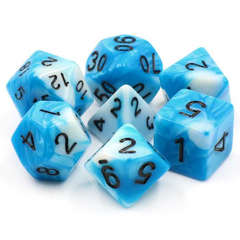 Poly 7 Dice Set: Freya's Frost (Blue/White Fusion)