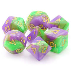 Poly 7 Dice Set: Hidden Vale (Purple/Green Fusion)