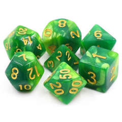 Poly 7 Dice Set: Lich's Aura (Green Fusion)