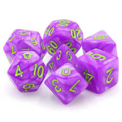 Poly 7 Dice Set: Mana Miasma (Purple Pearl Opaque)