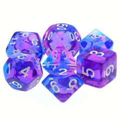 Poly 7 Dice Set: Poetic Doom (Indigo/Violet Swirl Translucent)