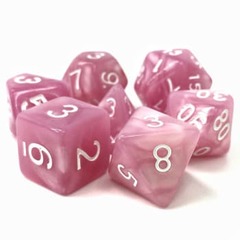 Poly 7 Dice Set: Poison Petals (Pink Pearl Opaque)