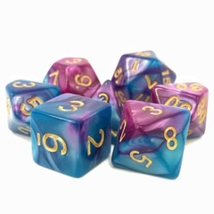 Poly 7 Dice Set: Sage Blood (Blue/Purple Fusion)