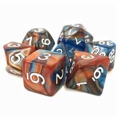 Poly 7 Dice Set: Scrying Stone (Blue/Gold Fusion)