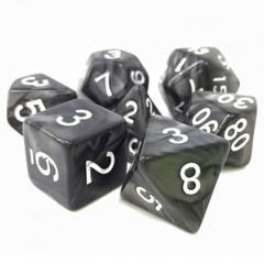 Poly 7 Dice Set: Shadow Strike (Black Pearl Opaque)