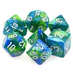 Poly 7 Dice Set: Sirens Call (Blue/Green Fusion)