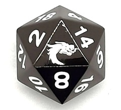 Old School DnD RPG D20 Metal Dice: Halfling Forged - Electric Black