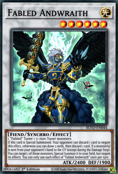 Fabled Andwraith - BLVO-EN044 - Super Rare - 1st Edition