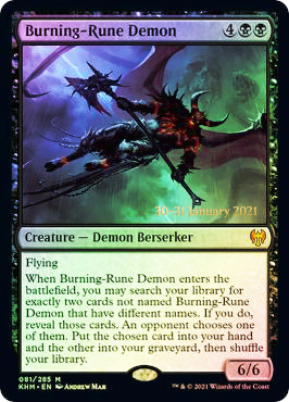 Burning-Rune Demon - Foil - Prerelease Promo