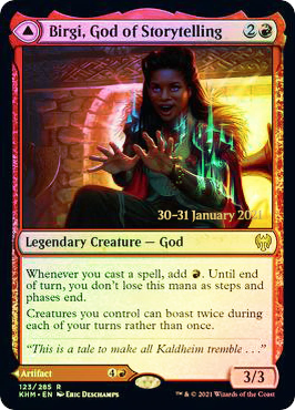 Birgi, God of Storytelling // Harnfel, Horn of Bounty - KHM Prerelease - Foil