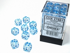 36 12mm Icicle/Light Blue Borealis D6 Dice Set - CHX27981