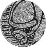 Shieldon Collectible Coin - Silver Crosshatch Holofoil (Generation 4)