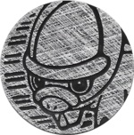 Shieldon Collectible Coin - Silver Crosshatch Holofoil (Generation 4)