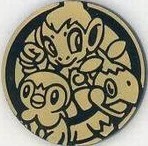 Turtwig, Chimchar, and Piplup Collectible Coin - Gold Rainbow Holofoil (Generation 4)