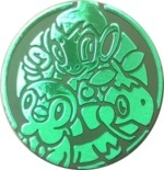 Turtwig, Chimchar, and Piplup Collectible Coin - Green Non Holofoil (Generation 4)