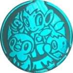 Turtwig, Chimchar, and Piplup Collectible Coin - Blue Non Holofoil (Generation 4)