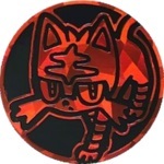 Litten Collectible Coin - Red Cracked Ice Holofoil (Generation 7)