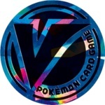 Pokmon V symbol Collectible Coin - Blue Cracked Ice Holofoil (Generation 8)