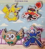 Pikachu, Rowlet, Litten, & Popplio Pin