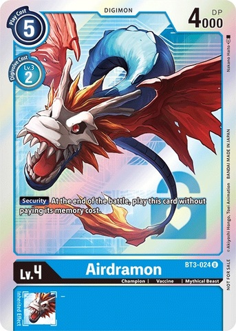 Airdramon - BT3-024 - U (Box Topper) - Foil