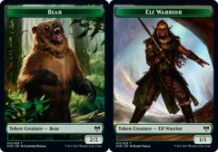 Bear Token // Elf Warrior Token - Foil