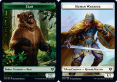 Human Warrior // Bear Double-sided Token - Foil