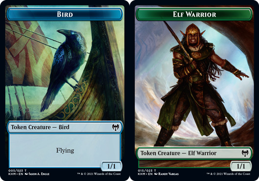 Bird Token // Elf Warrior Token - Foil