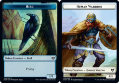 Bird Token (005)  // Human Warrior (003) Double-Sided Token - Foil