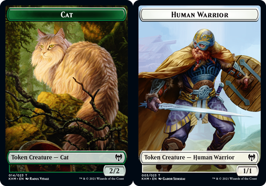 Token - Cat // Human Warrior - Foil