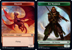 Dragon Token // Elf Warrior Token - Foil