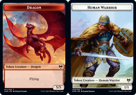 Dragon Token // Human Warrior Token - Foil