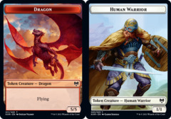 Dragon (011) // Human Warrior (003) Double-Sided Token - Foil