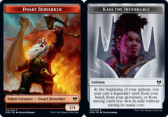 Dwarf Berserker (012) // Kaya the Inexorable Emblem (020) Double-Sided Token - Foil