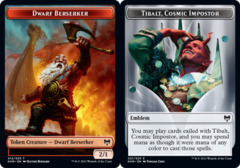 Dwarf Berserker (012) // Tibalt, Cosmic Impostor Emblem (021) Double-Sided Token - Foil