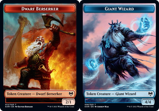 Token - Dwarf Berserker // Giant Wizard - Foil