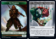 Elf Warrior (015) // Tibalt, Cosmic Impostor Emblem (021) Double-sided Token - Foil