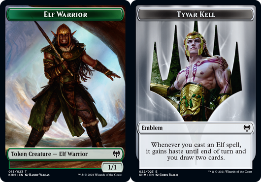 Elf Warrior Token // Emblem - Tyvar Kell - Foil