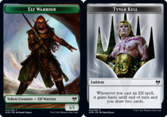 Elf Warrior (015) // Tyvar Kell Emblem (022) Double-sided Token - Foil