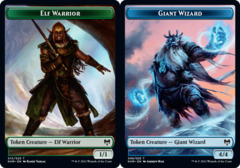 Elf Warrior // Giant Wizard Double-sided Token - Foil