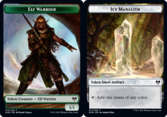 Elf Warrior // Icy Manalith Double-sided Token - Foil