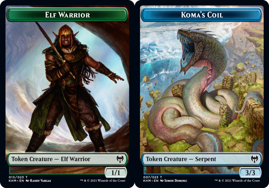 Elf Warrior Token // Komas Coil Token - Foil