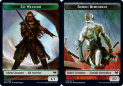 Elf Warrior (015) // Zombie Berserker (009) Double-Sided Token - Foil