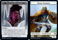 Human Warrior // Emblem - Kaya the Inexorable Double-sided Token - Foil